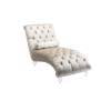 Zechuan Curved Lounge Chaise sofa, Accent Chair Sofa with Acrylic Leg, Pink