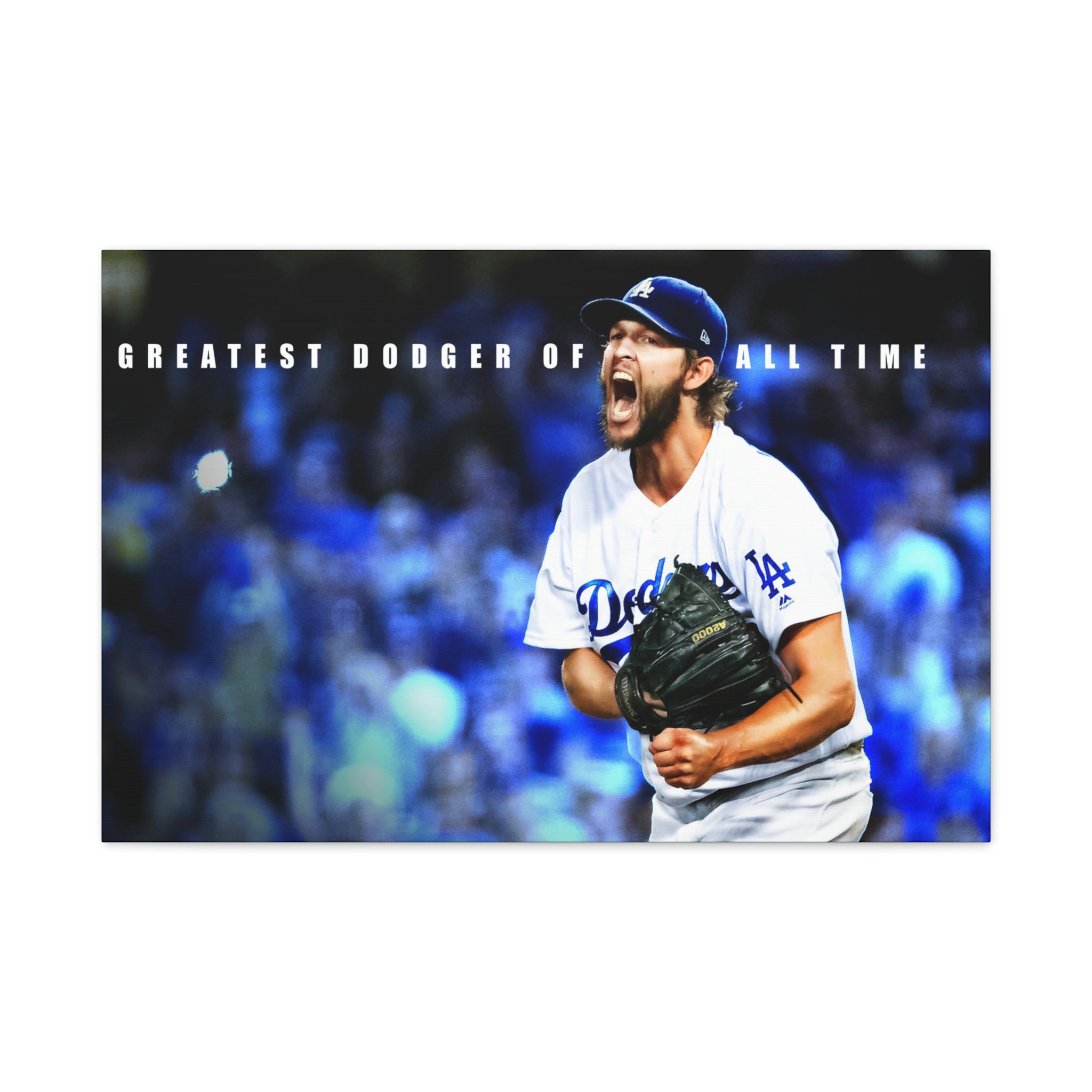 Clayton Kershaw Los Angeles Dodgers Greatest of All Time Premium Wall Art Canvas Wrap