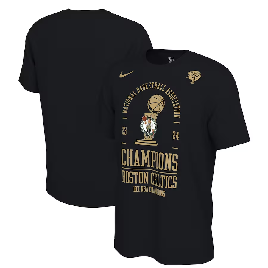 Boston Celtics Black 18-Time NBA Finals Champions Locker Room T-Shirt