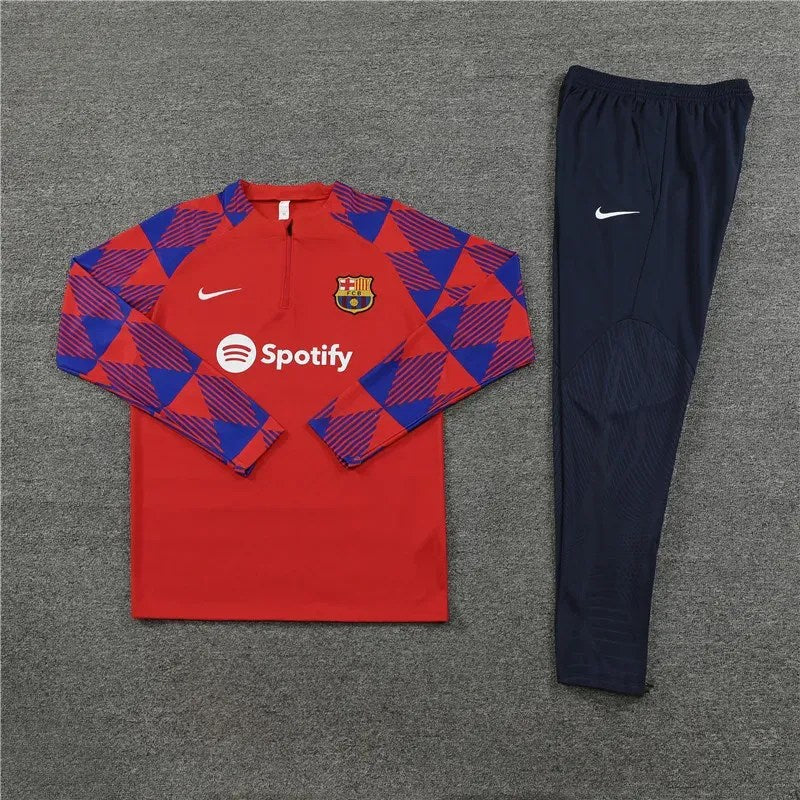 2023/2024 Barcelona Half-Pull Training Suit Red Jersey