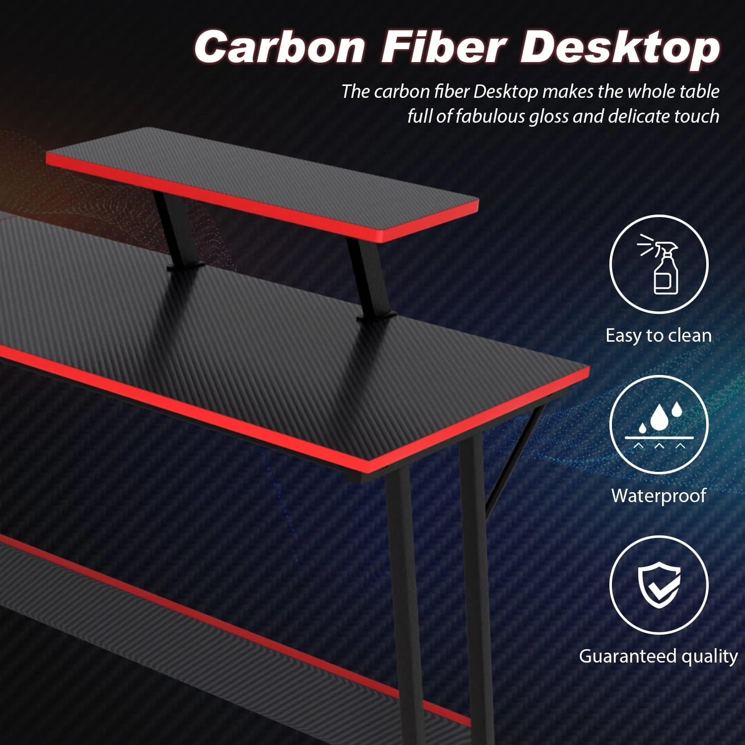 YRLLENSDAN  L Shaped Computer Desk, Corner Desk Gaming Table Computer Desk L Shaped Desks Gaming Desks with Large Desktop for Home Office, Black