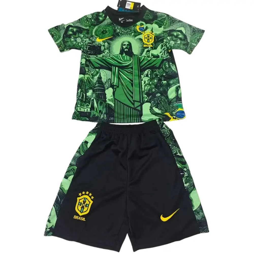 2025-26 Brazil Goddess Jesus Children's Jersey Set - Fans Edition