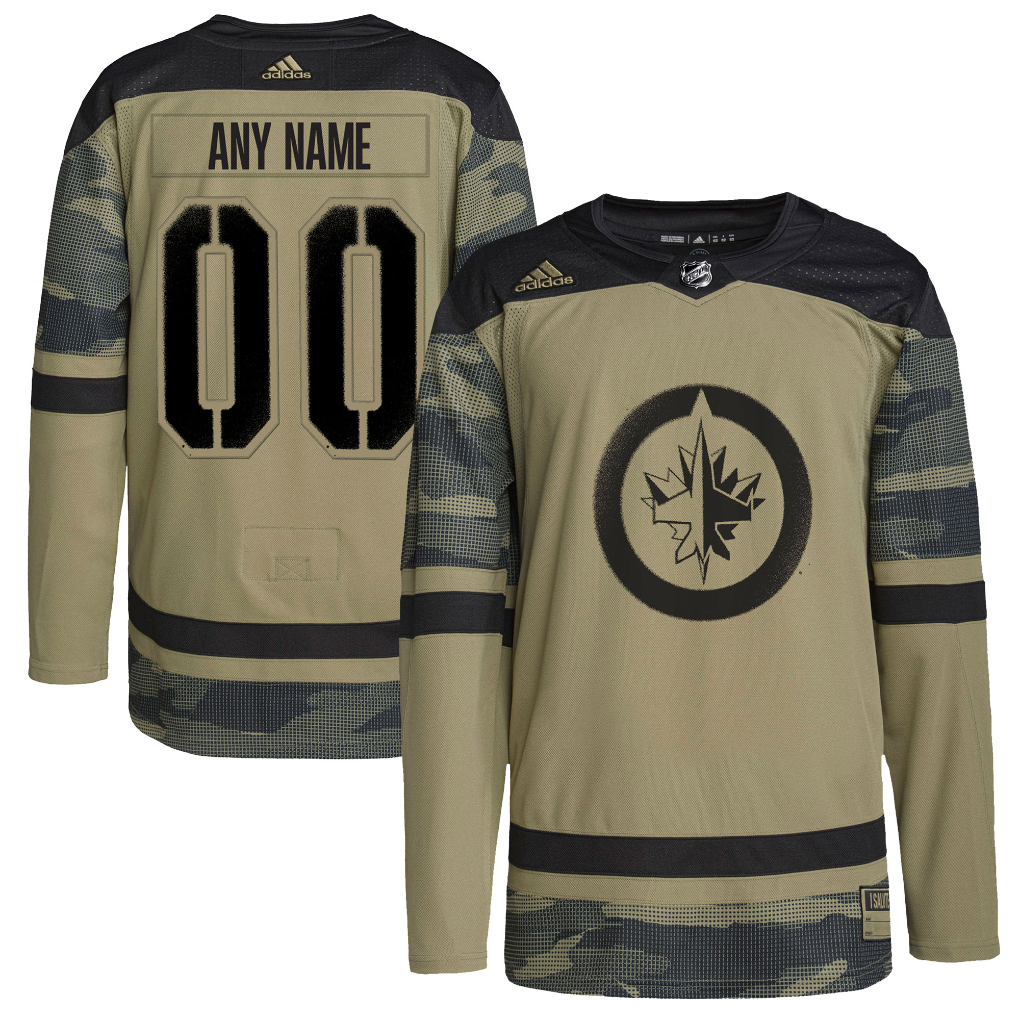 Winnipeg Jets  Logo Military Appreciation Team  Custom Practice Jersey – Camo