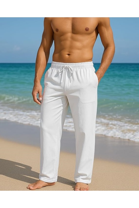 Mens Cotton Linen Pants