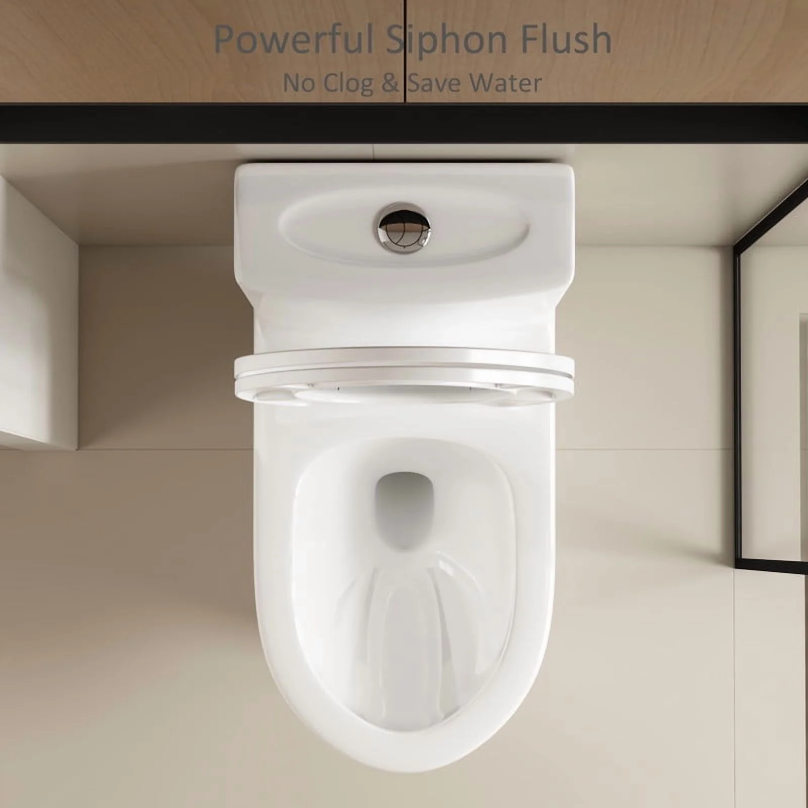 Albriya Modern One Piece Toilet with Soft Close Seat , Elongated Toilet with Comfort Seat Height, ADA Chair Height 17.32