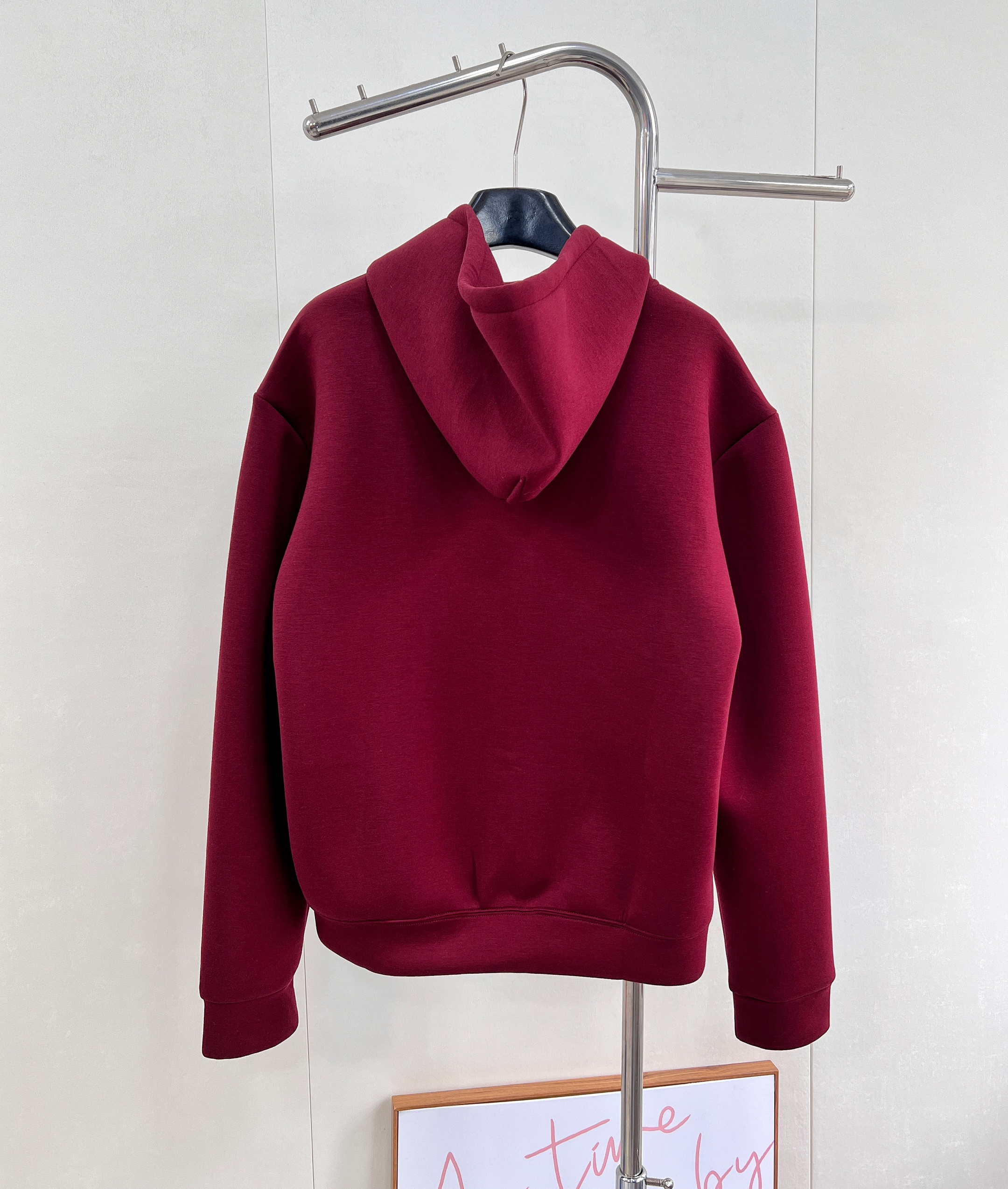 Hooded drawstring sweatshirt jacket