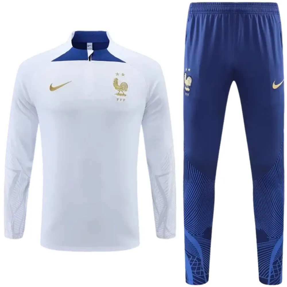 2022/2023 France half-pull training uniform white football shirt suit