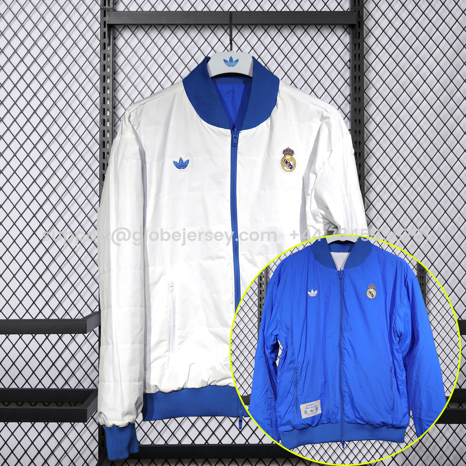 Real Madrid 25-26 Double Sided Reversible Windbreaker - Blue & White