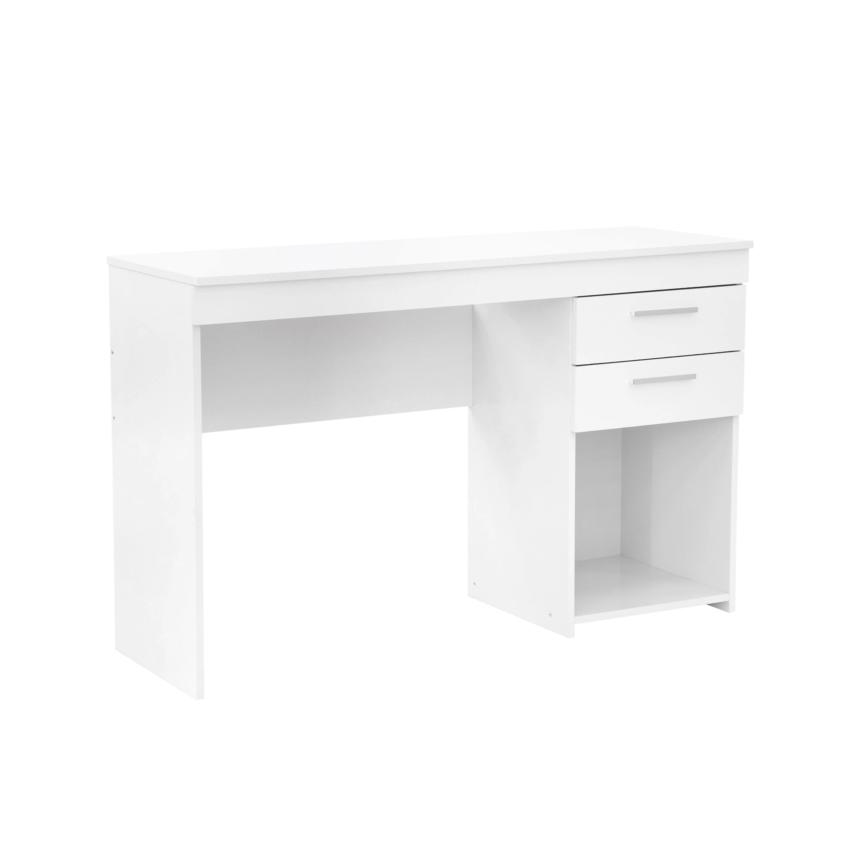 Techni Mobili White Computer Desk for Home Office or Bedroom, with Drawers Ideal for Small Spaces