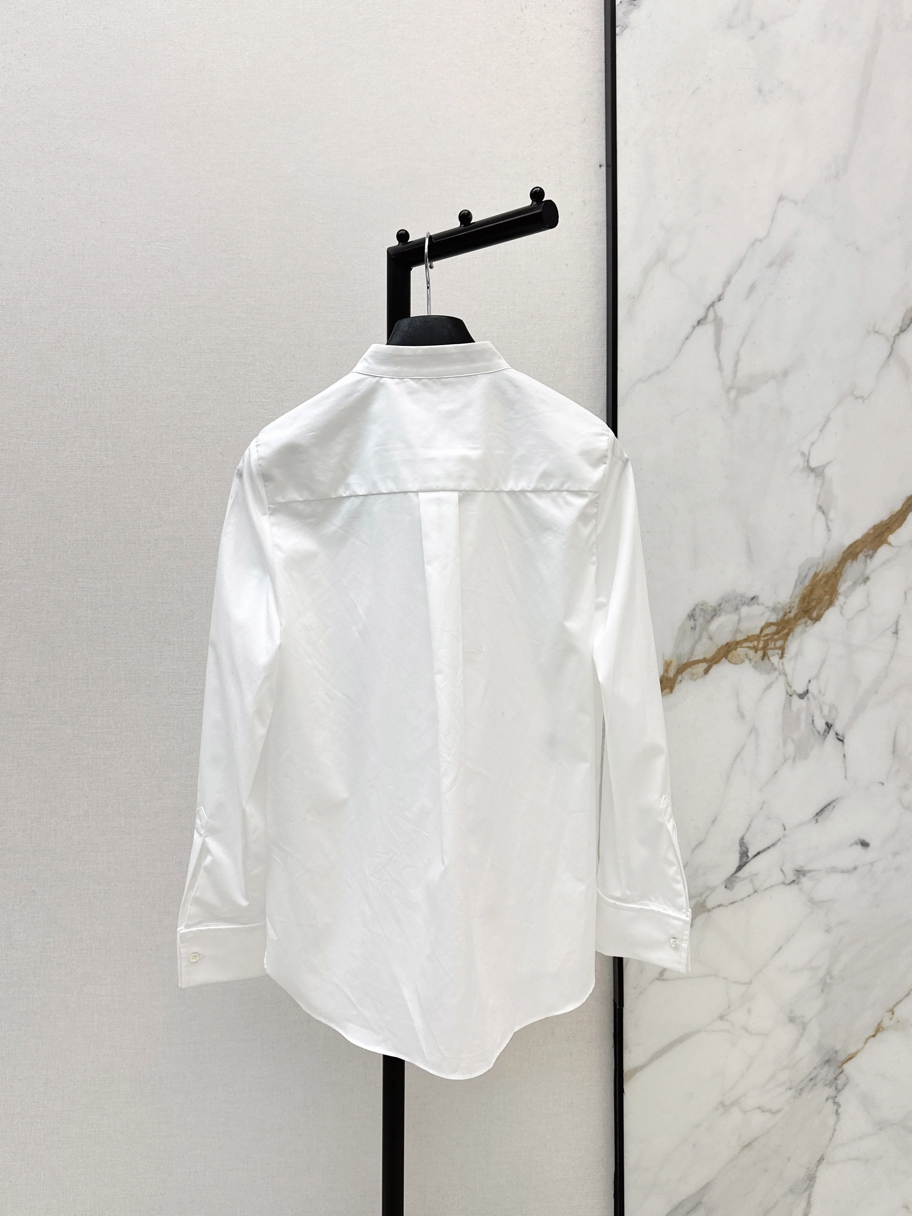26SS Ruffled Stand Collar Shirt