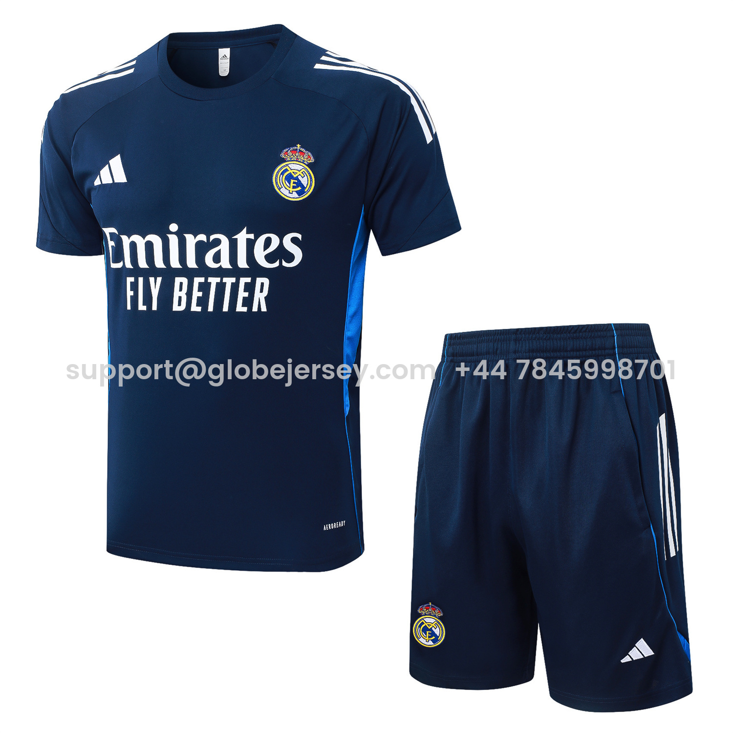 Real Madrid 25-26 Short-Sleeve Training Set - Royal Blue Vest & Shorts