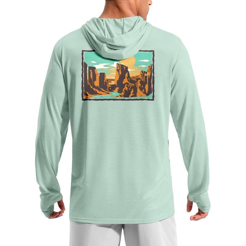 Men's UPF 50+ Sun Protection Hoodie Lightweight Long Sleeve