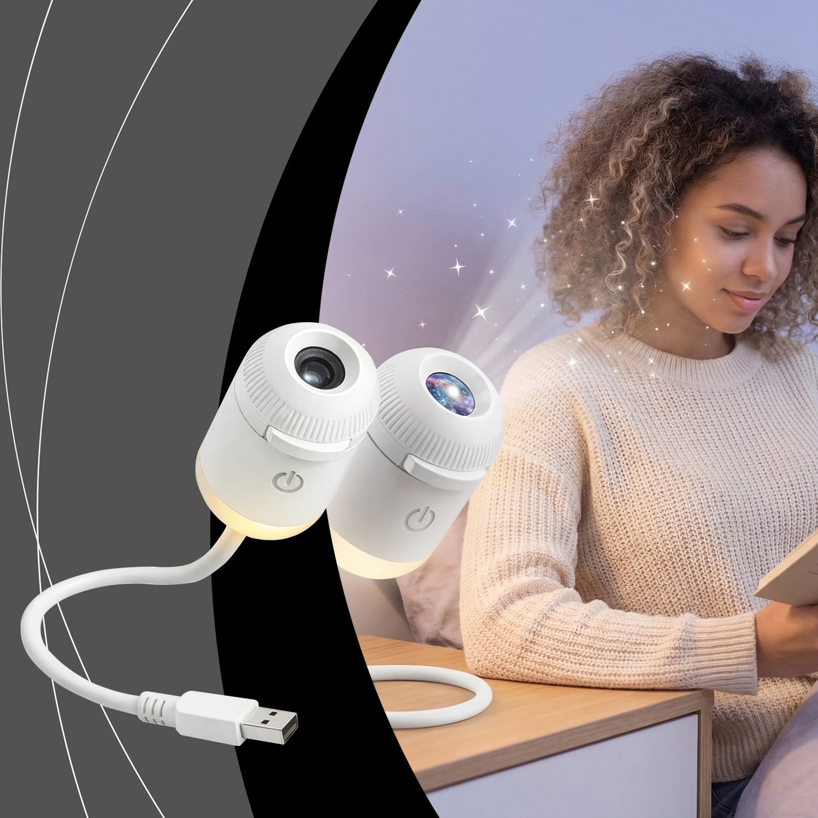 USB Galaxy Star Projector Night Light