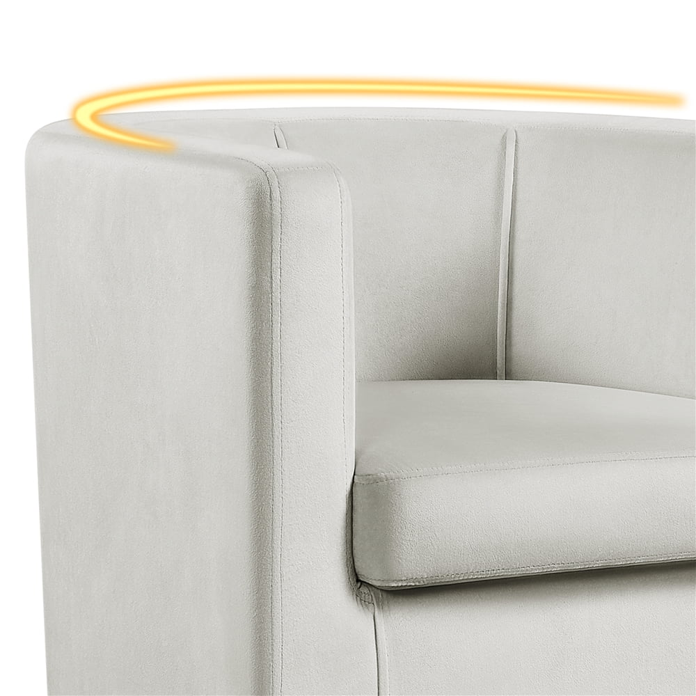 Yaheetech Upholstered Barrel-shaped Accent Chair for Living Room, Beige