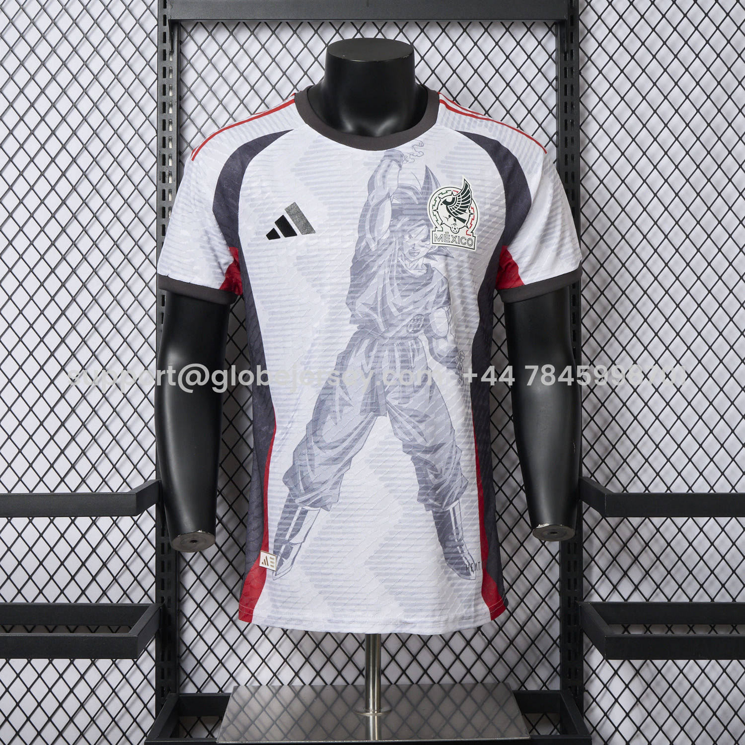 Mexico 25-26 Dragon Ball Goku Sketch White Special Jersey - Player Version