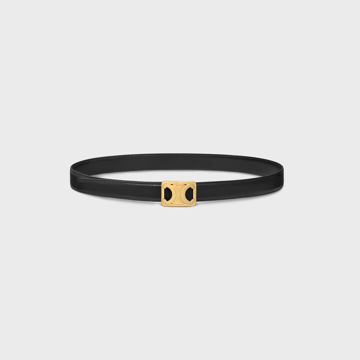 MEDIUM REVERSIBLE FRAMED TRIOMPHE BELT in TAURILLON AND LIZARD EMBOSSED CALFSKIN