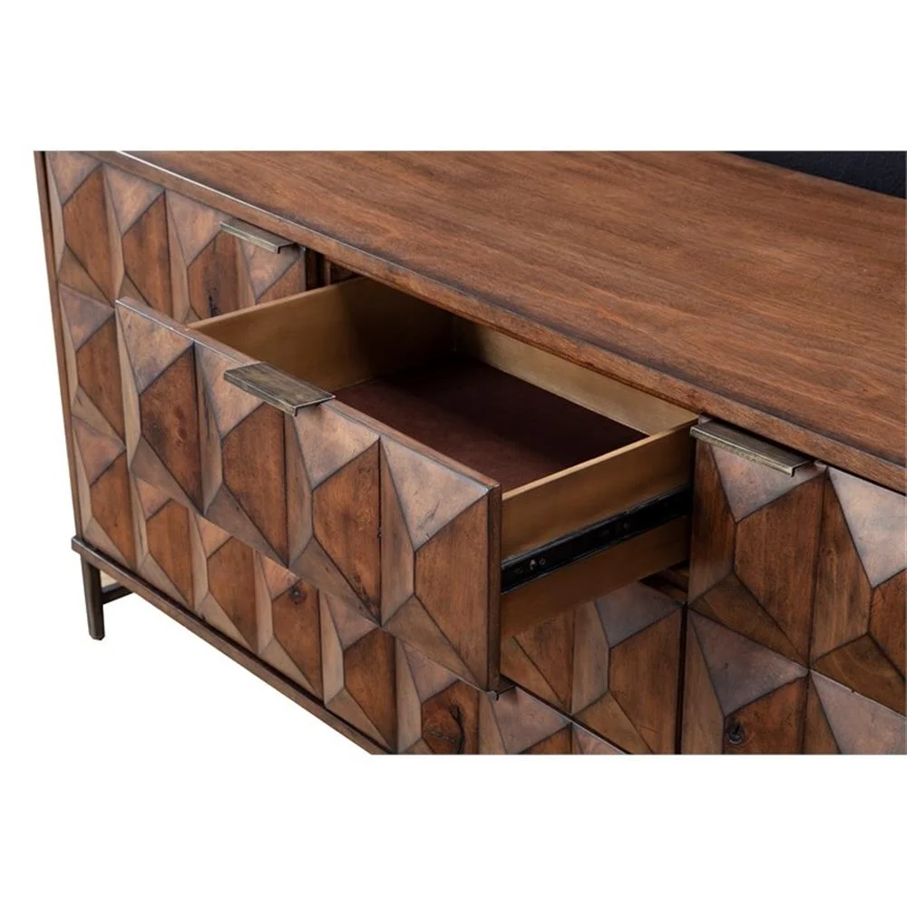 Home Square 2-Piece Set with Trig Queen Panel Bed & 6 Drawer Dresser