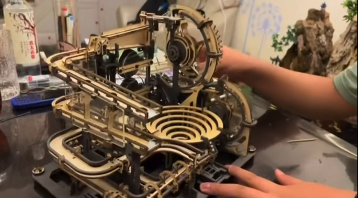 Hand‑Assembled Mechanical City Night Track Ball Model