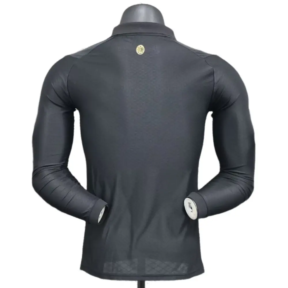 2025-26 New Season AC Milan Anniversary Edition Black Long Sleeve Jersey - Player Edition