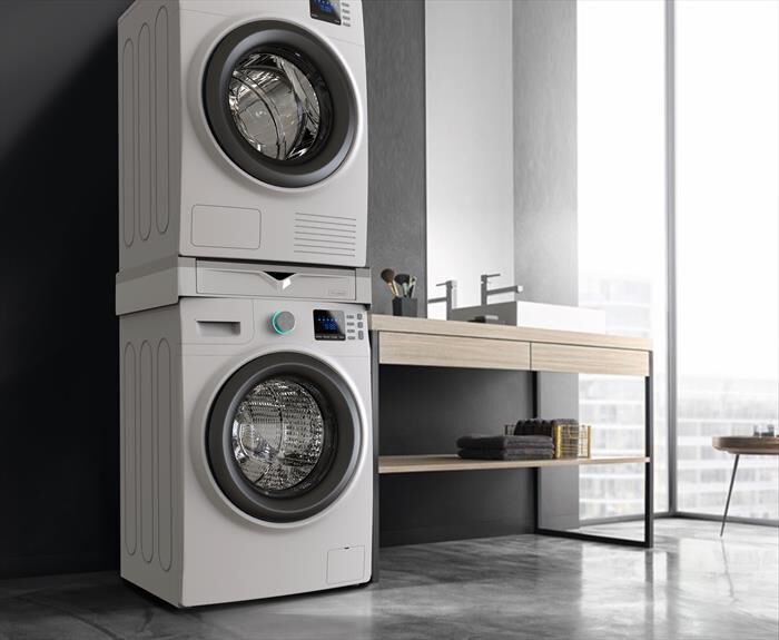 MELICONI - Kit sovrapposizione lavatrice TORRE DUO-Tecnopolimero bianco e grigio