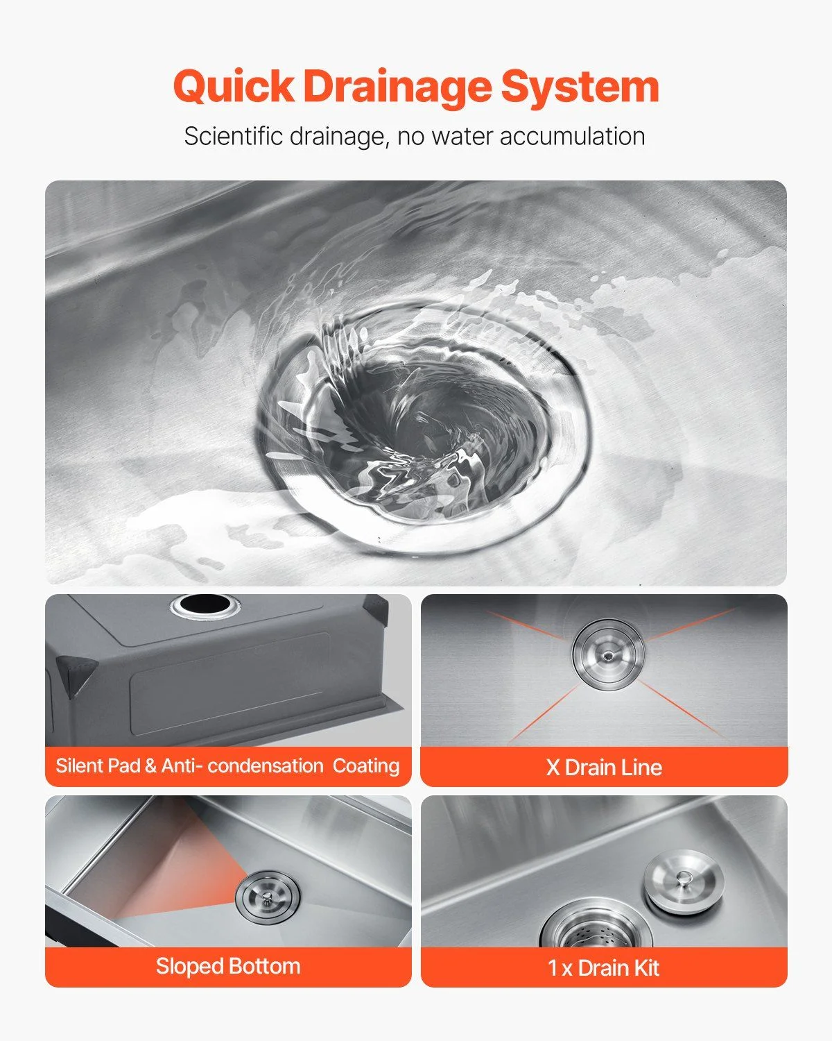 33-inch Undermount Double Bowl Kitchen Sink, Stainless Steel Drop-In Bar Sink