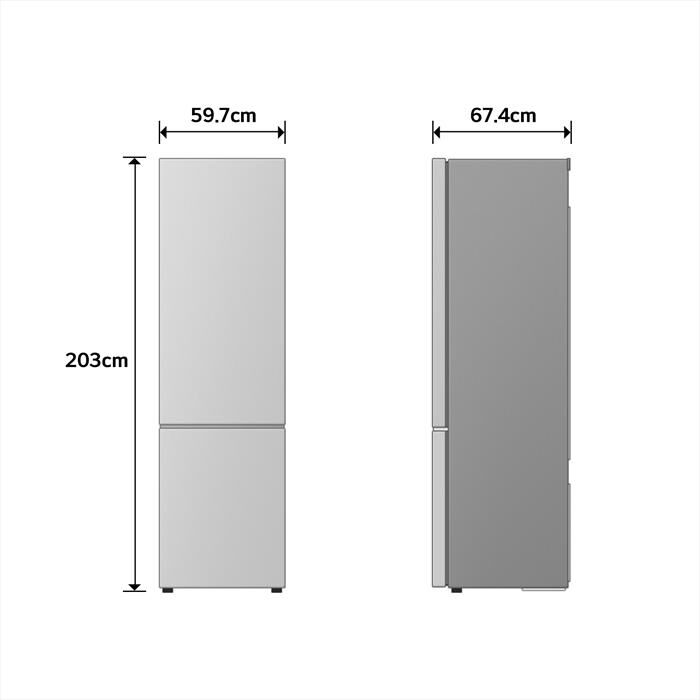 LG - Frigorifero combinato GBBSJ20DPY Classe D 375lt-Acciaio inox