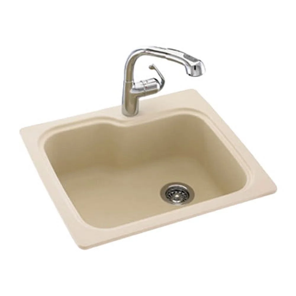 Swan KS02522SB.018 Dual Mount Composite 25x22x9 in. 1-Hole Single Bowl Kitchen Sink in Bisque