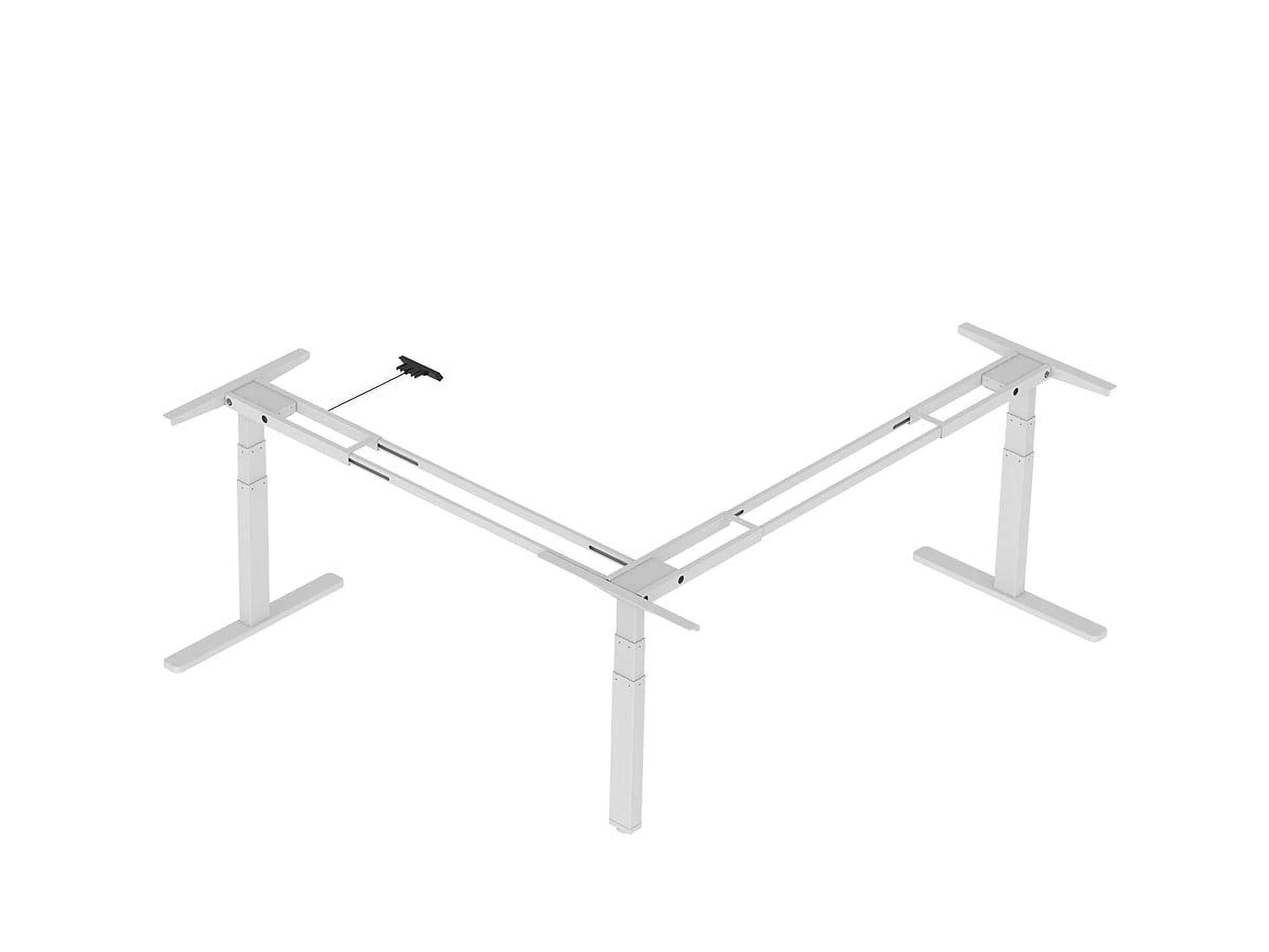 Monoprice Triple Motor Height Adjustable Sit-Stand Corner Desk Frame - White, 3 Leg Corner, L Shaped Table Base, Programmable Memory Settings