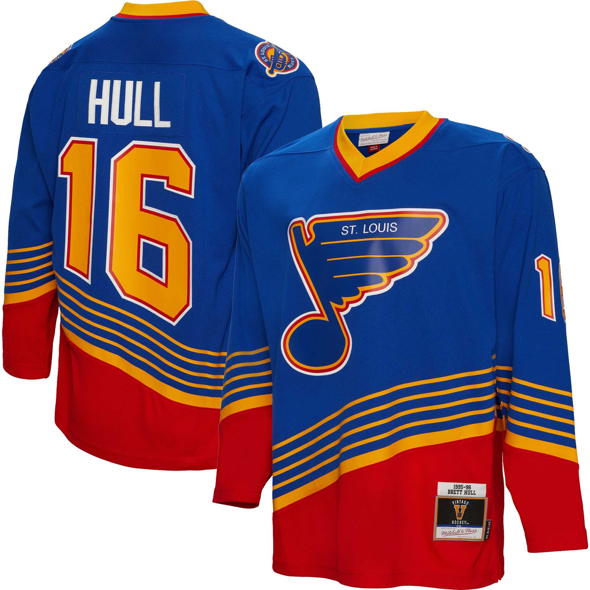 Brett Hull St. Louis Blues Mitchell & Ness  1995/96 Blue Line   Jersey – Blue