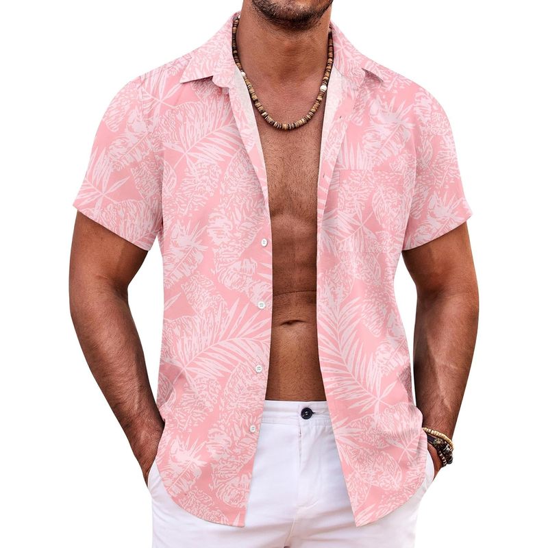 Men's Hawaiian Shirt Short Sleeve Button Down Shirts