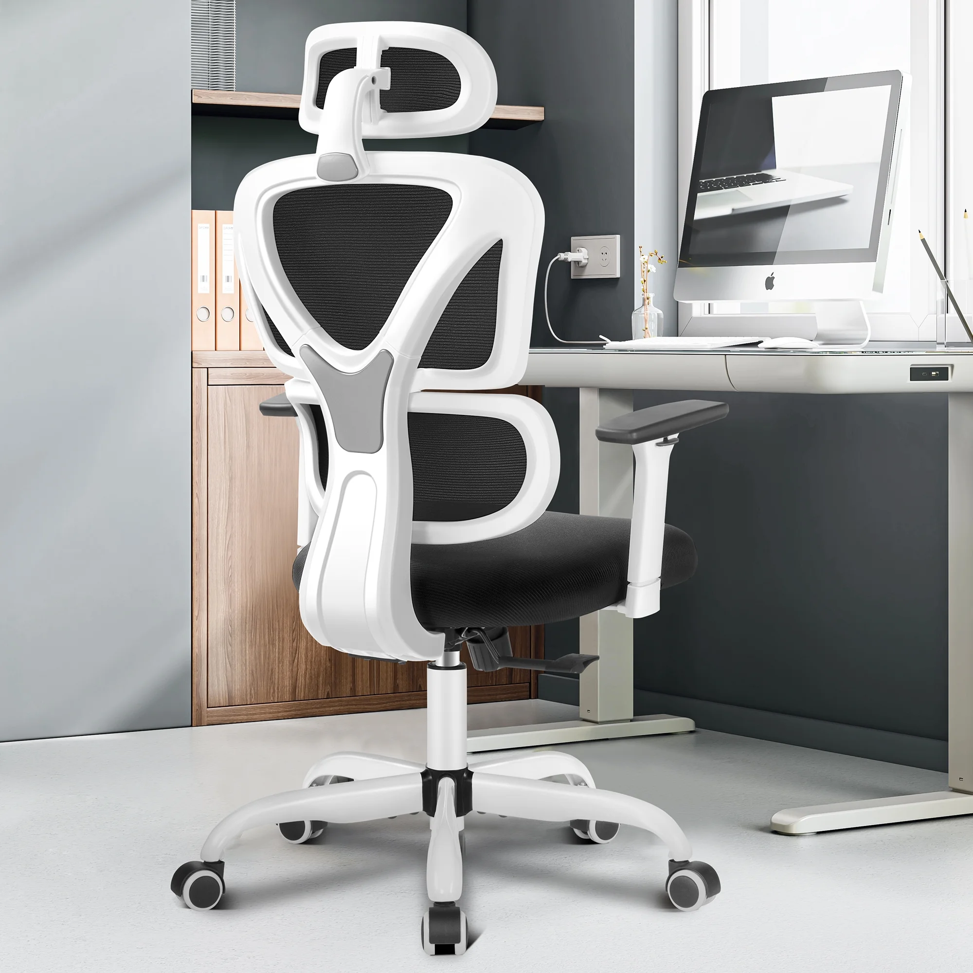 COOLHUT Ergonomic Office Chair, High Back Adjustable Computer Desk Chair with Lumbar Support, 500lb, Black