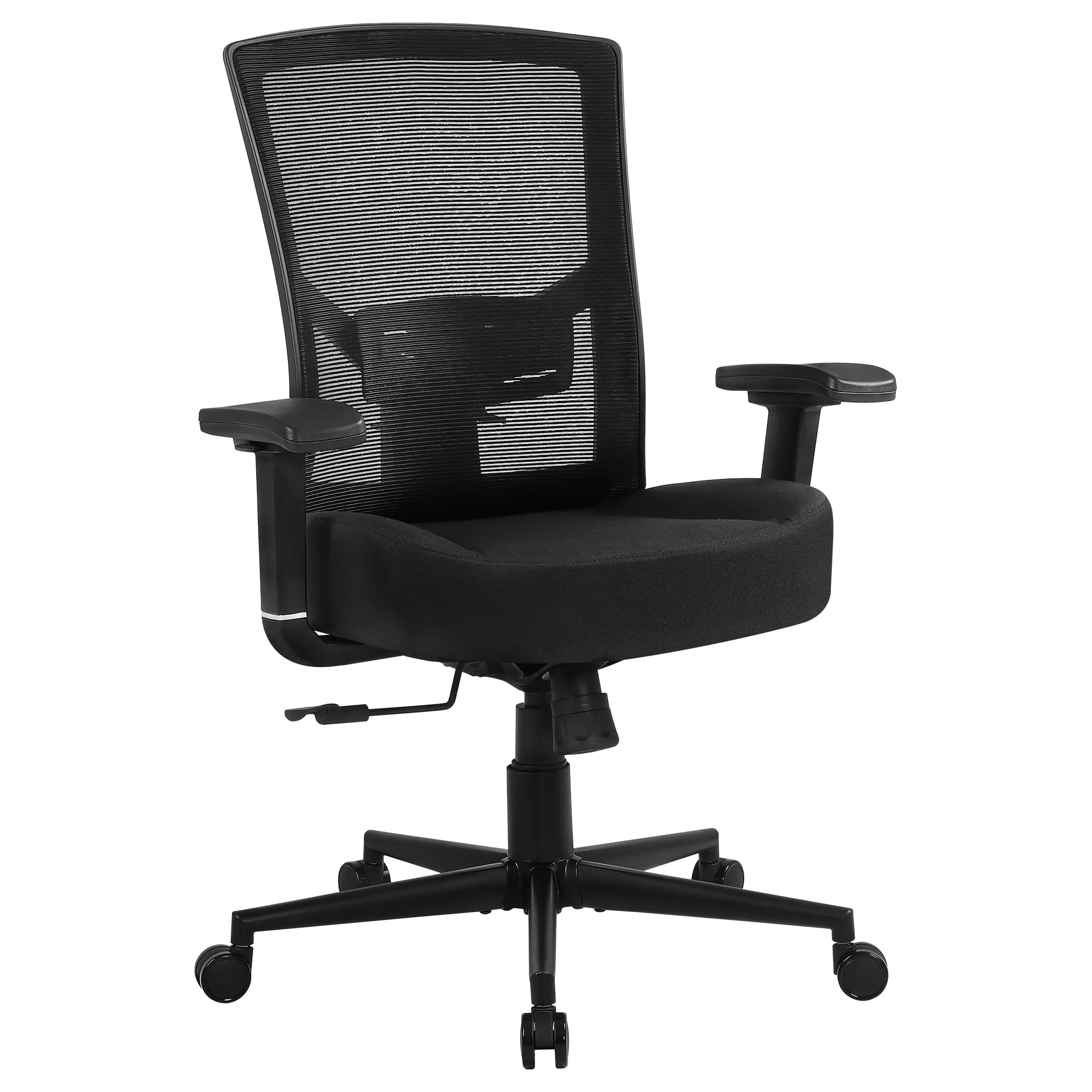 Blue Whale Big and Tall Office Chair 450lbs, Ergonomic High Back Computer Desk Chair for Heavy People with 2D Adjustable Waist Support and Heavy Duty Metal Base Mesh Chair,Black