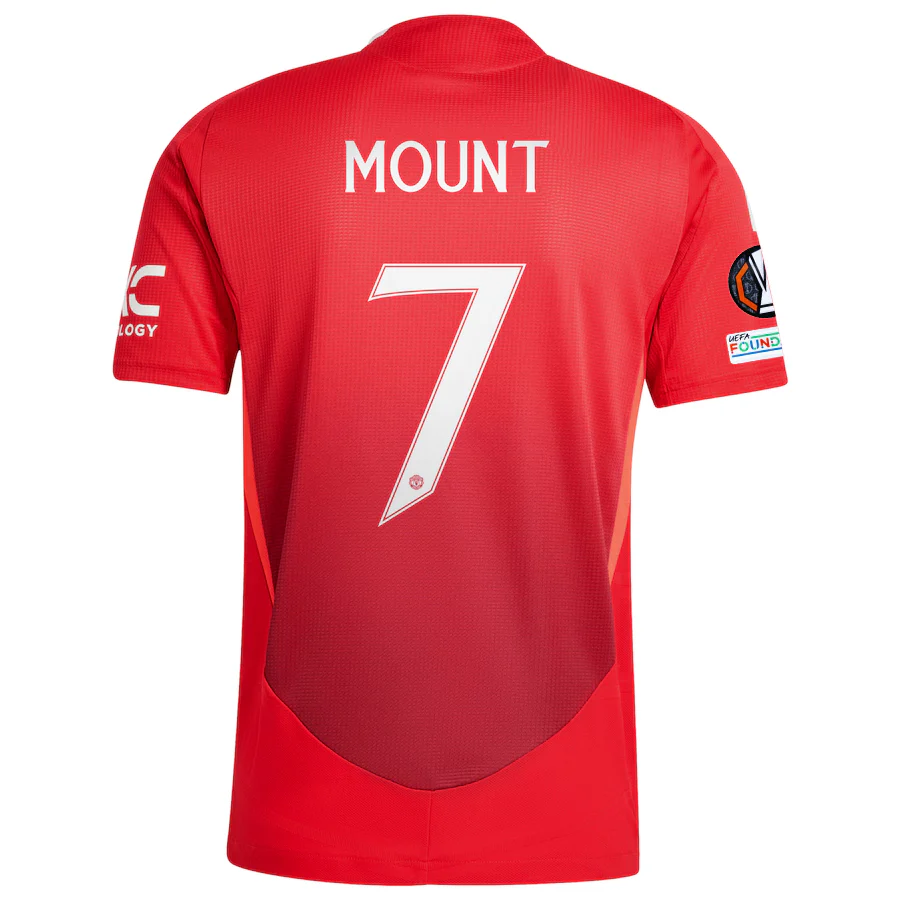 adidas Manchester United Authentic Mason Mount Home Jersey w/ Europa League Patches 24/25 (MUFC Red/Bright Red)