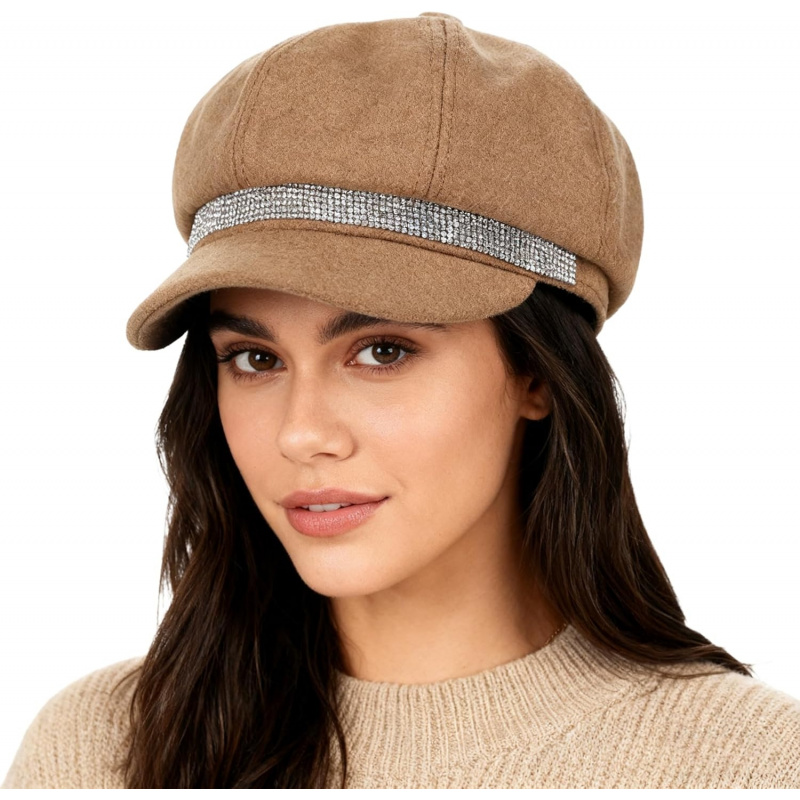 Women's Felt Newsboy Hat Classic Cabbie Beret Cap