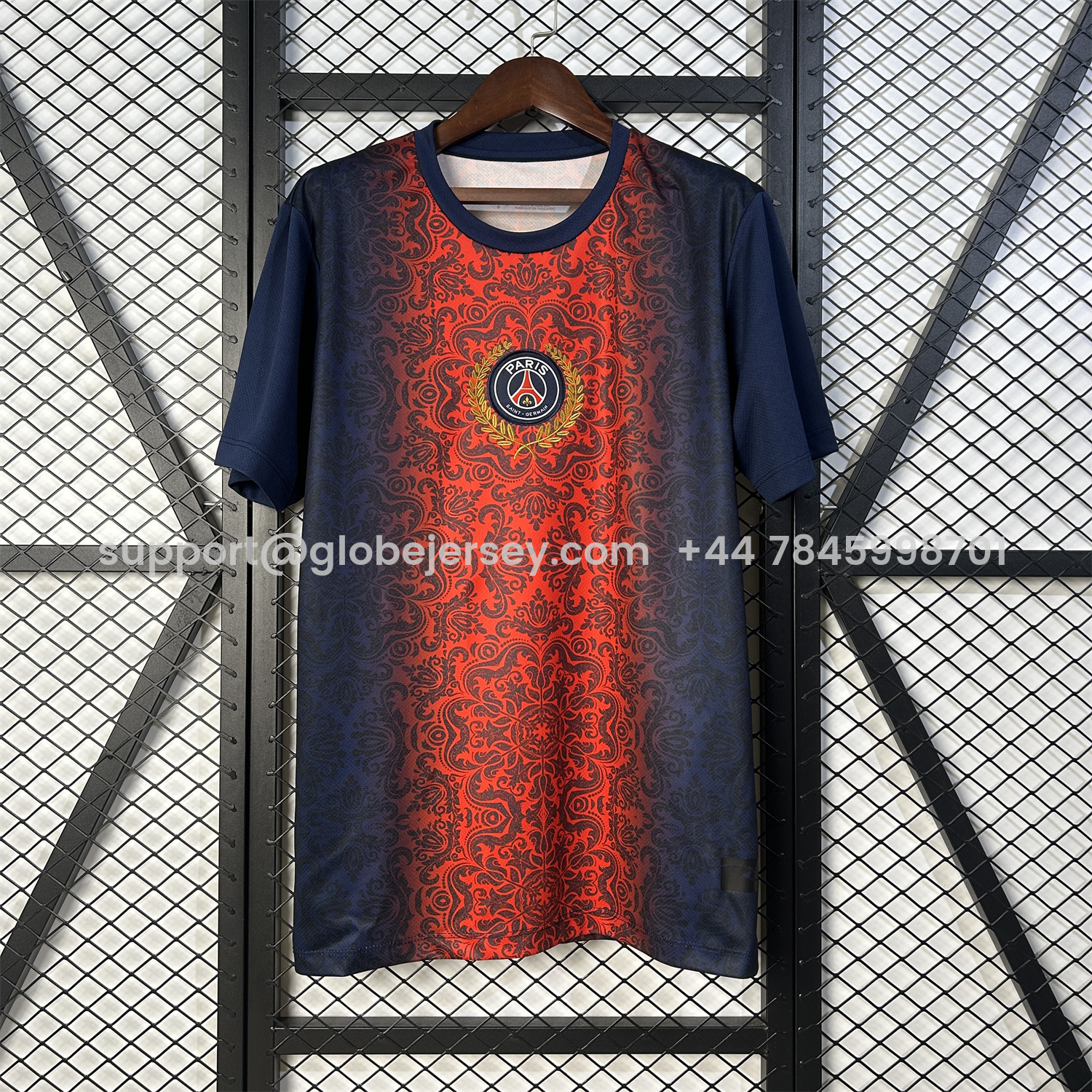 Paris Saint-Germain PSG 25-26 Champions League Commemorative Edition Red Blue Flower Pattern T-shirts