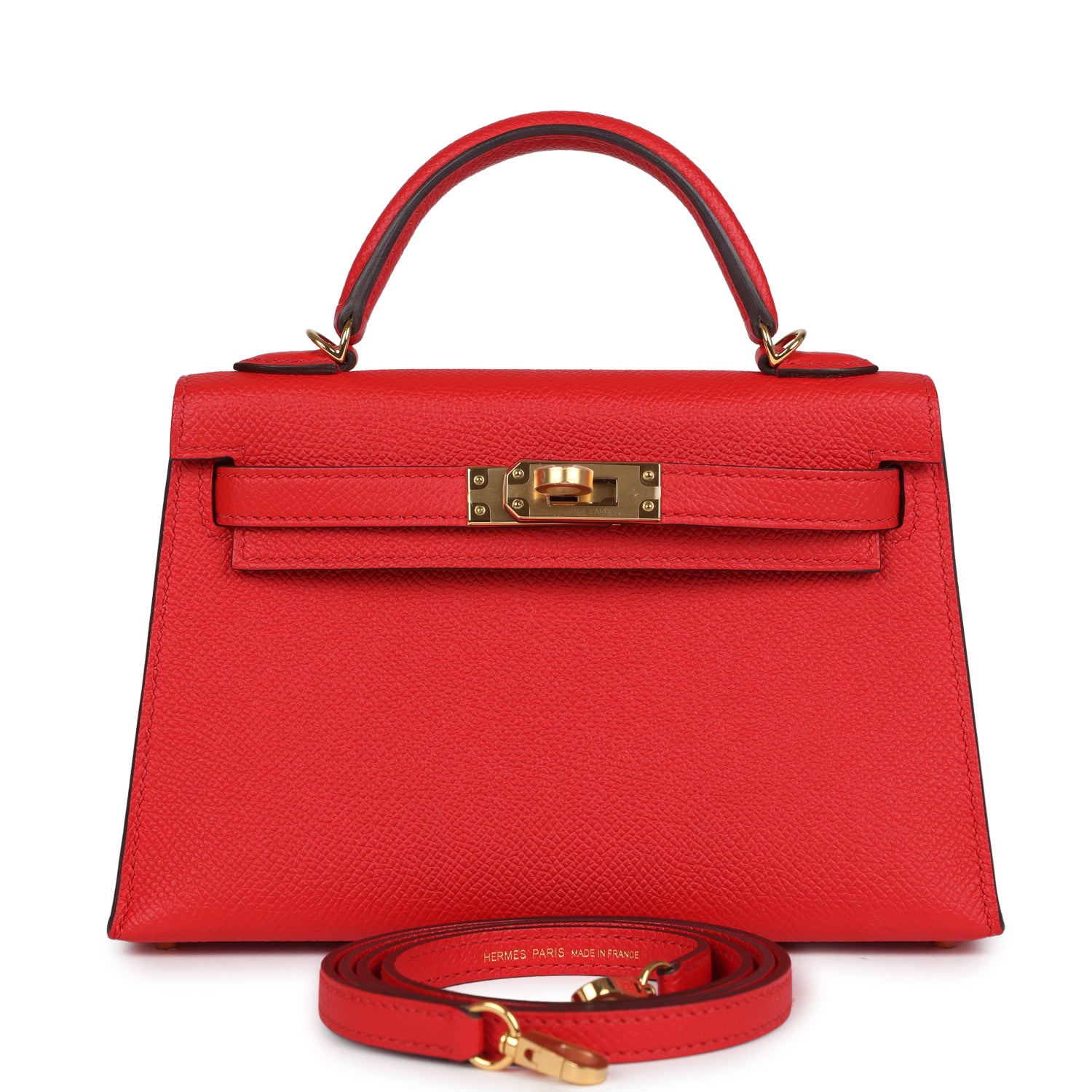 Kelly Sellier 20 Rouge de Coeur Epsom Gold Hardware