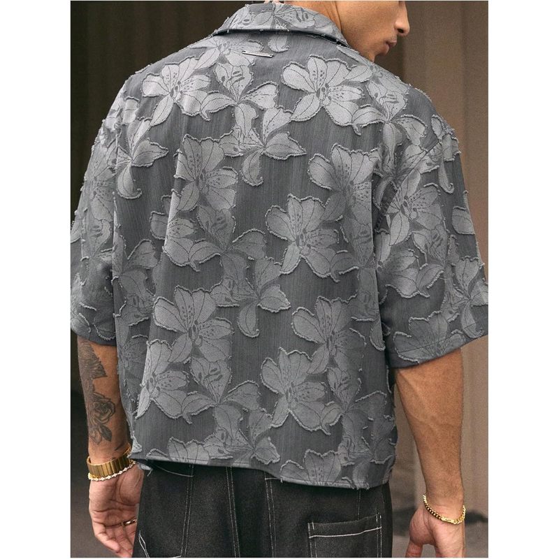 Men's Button Down Shirt Streetwear Crop Top Country Concert Outfits