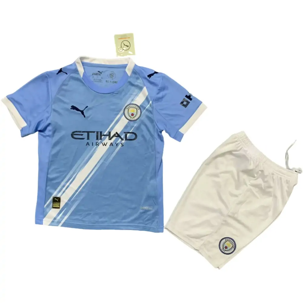 2025-26 Manchester City Home Jersey Children's Set - Fans Edition