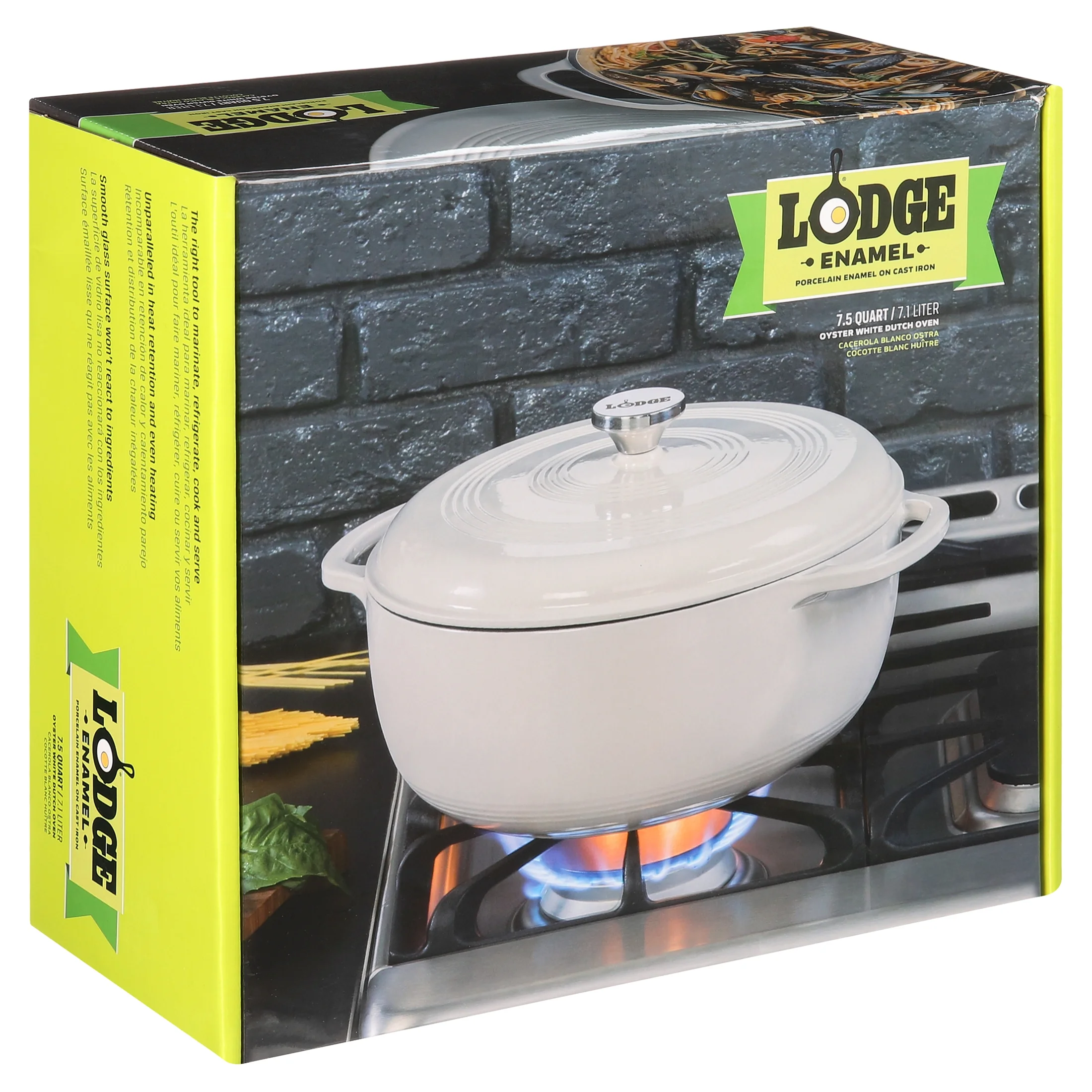 Lodge Enamel Cast Iron 7.5 Quart Dutch Oven, Blue, EC7D33