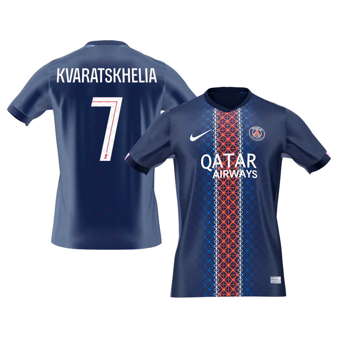KVARATSKHELIA #7 PSG Home Soccer Jersey 2025/26
