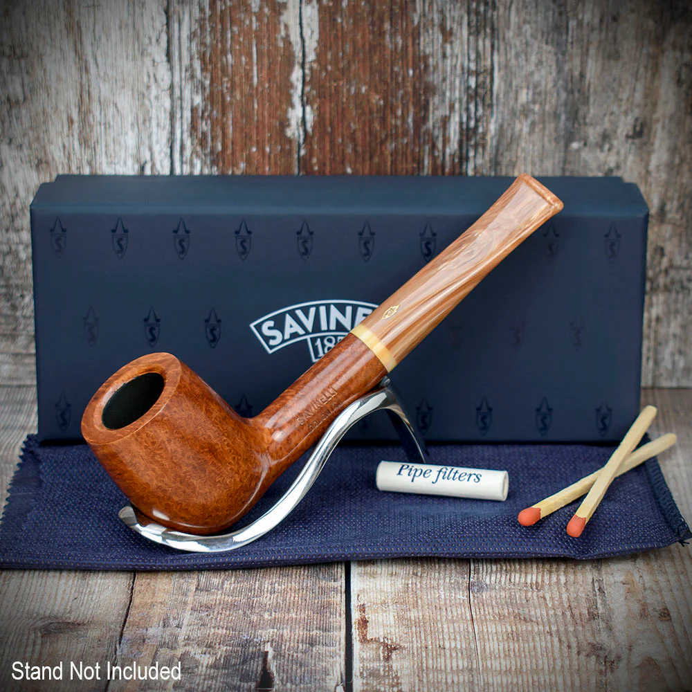 Savinelli Dolomiti Smooth Light Brown 128 - 9mm Briar Pipe