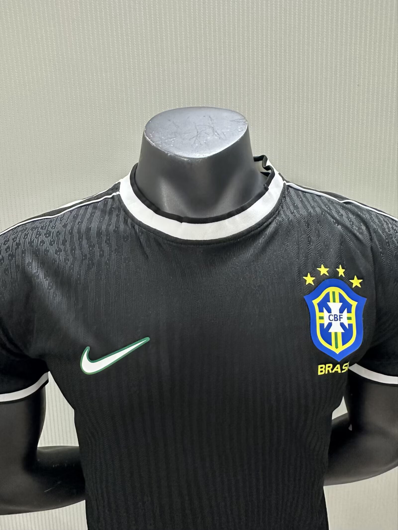 1998 Brazil Retro Black Jersey - Player Edition