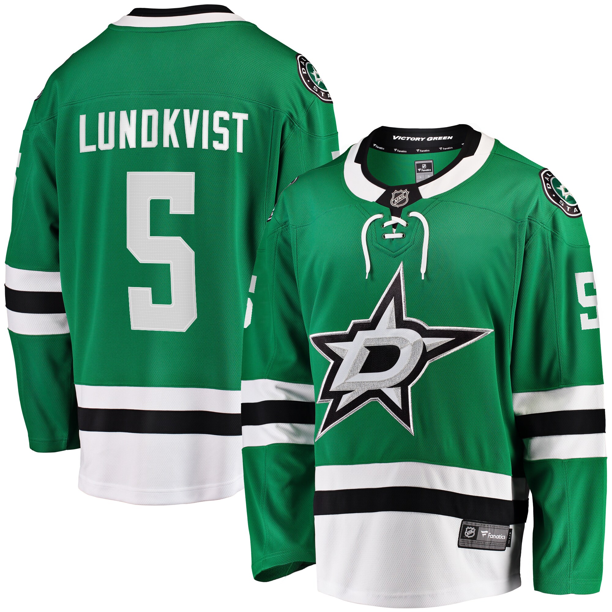 Nils Lundkvist Dallas Stars Fanatics Home Premier Breakaway   Jersey – Kelly Green