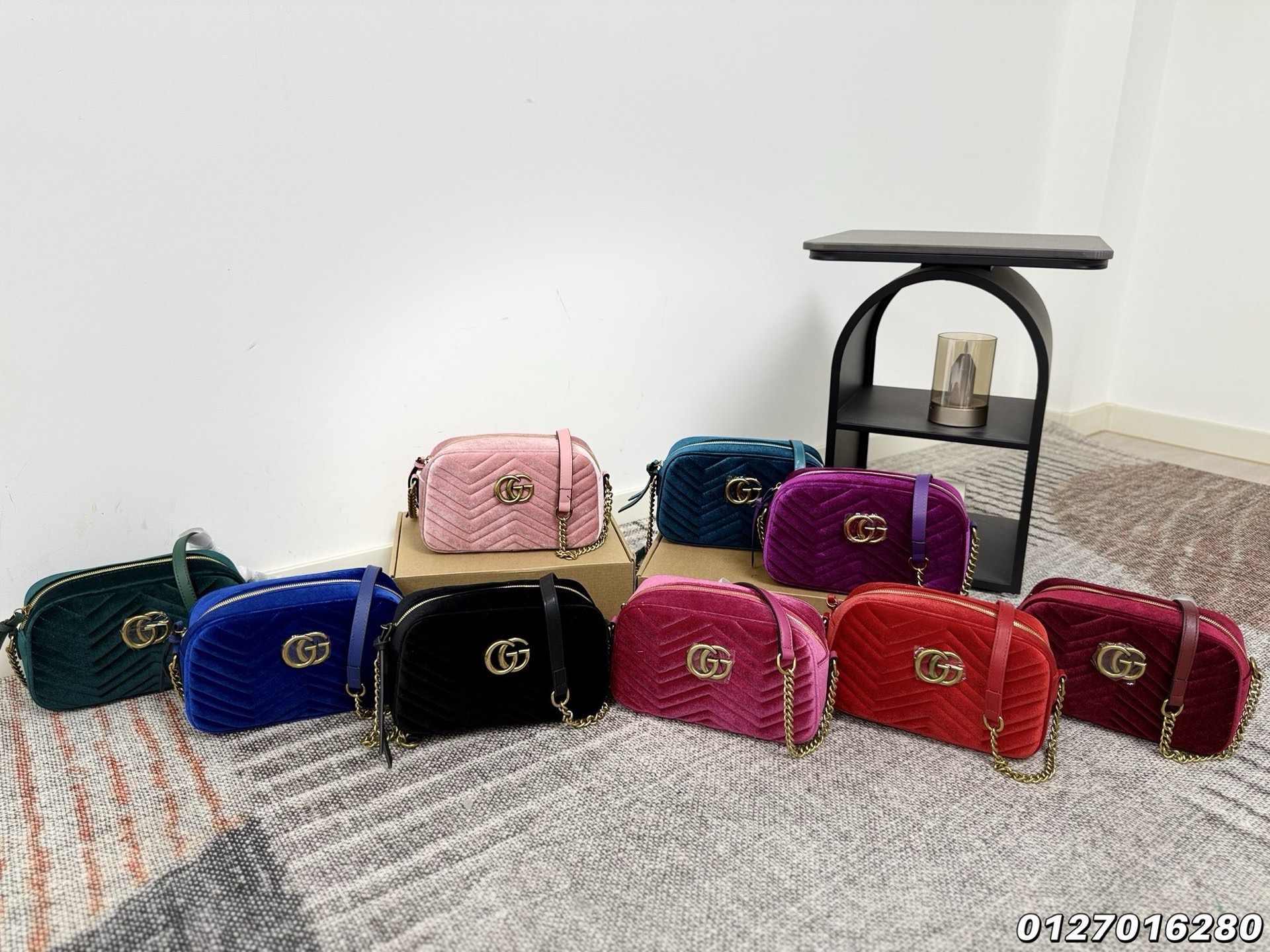Gucci GG Marmont Small Velvet Shoulder Bag