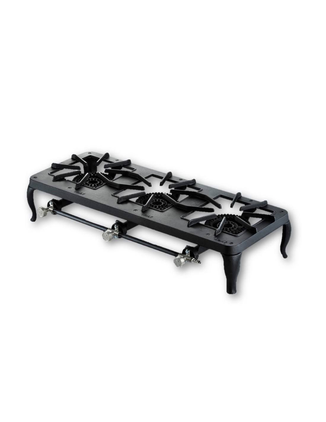 3 burner in-line stove completely in cast iron METHANE