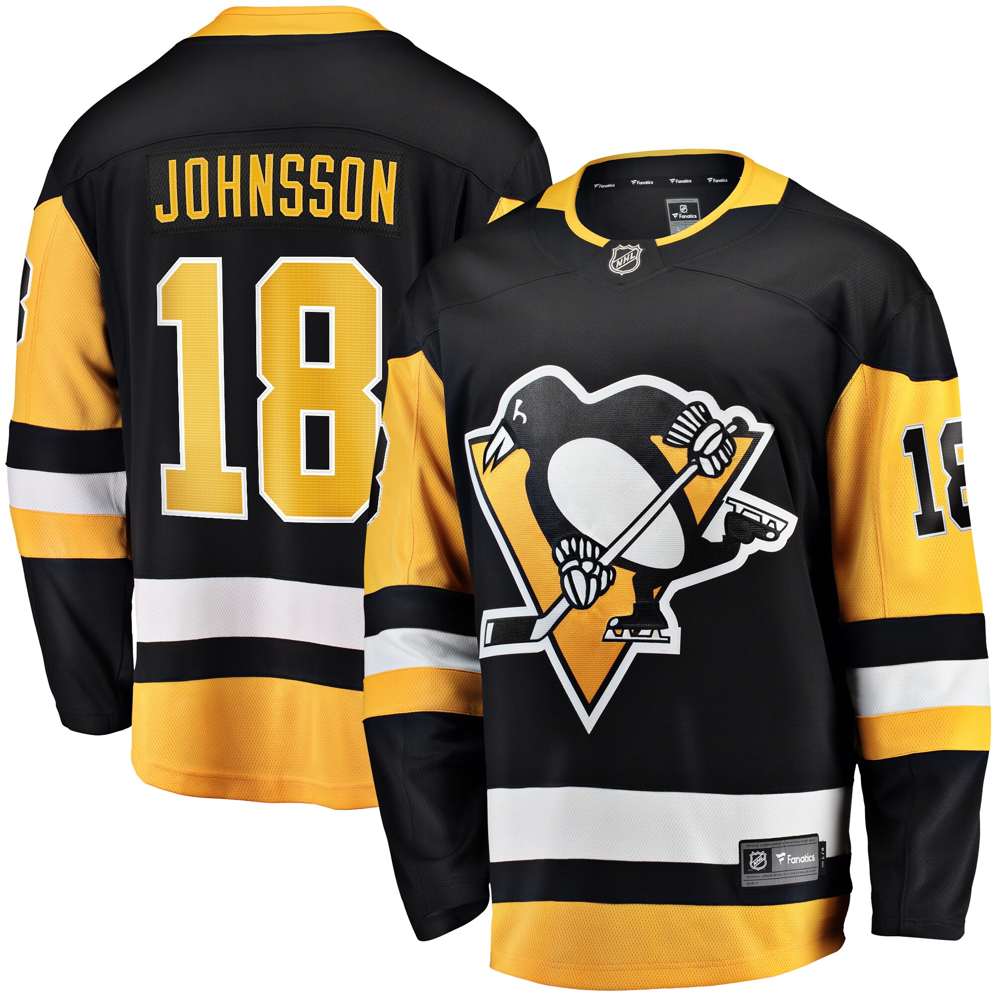 Andreas Johnsson Pittsburgh Penguins Fanatics Home Breakaway Jersey – Black