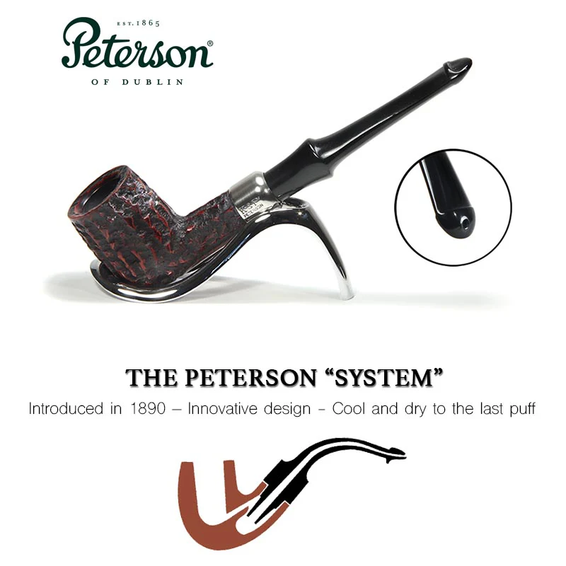 Peterson of Dublin System Rustic Briar Smoking Pipe - Shape No.31