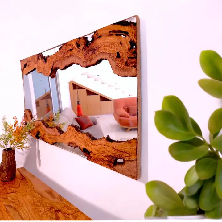 Olive Wood Framed Wall Mirror
