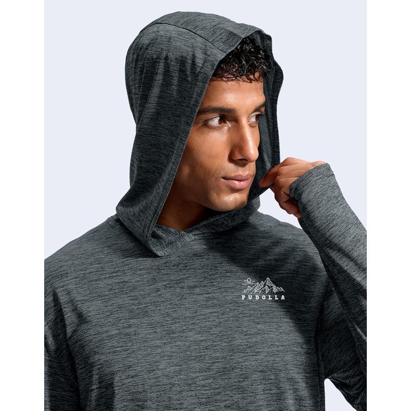 Men's UPF 50+ Sun Protection Hoodie Lightweight Long Sleeve
