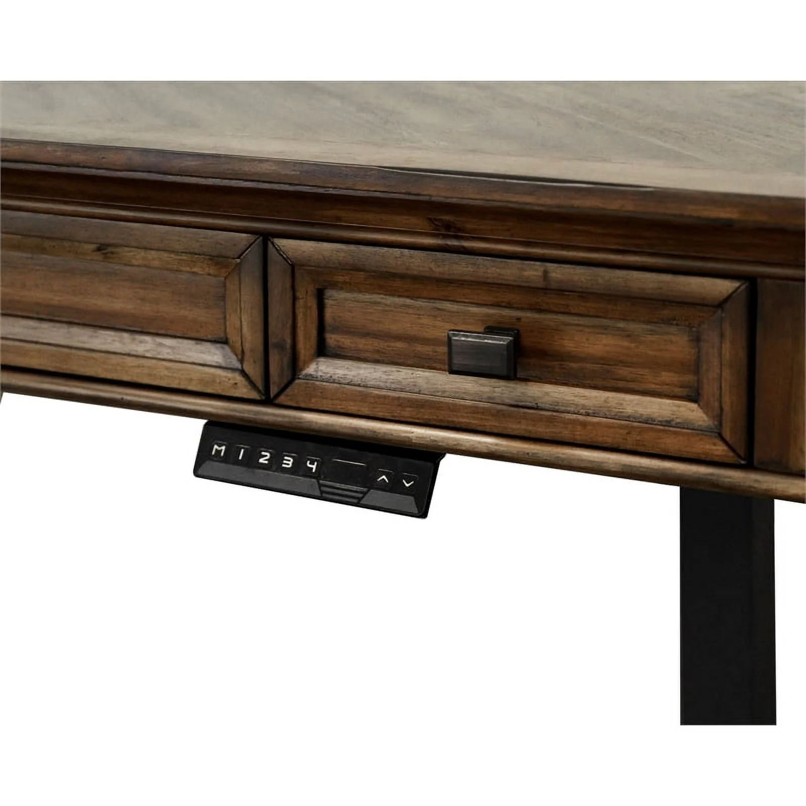 Martin Furniture Wood Electronic Sit Stand Desk Standing Desk in Brown
